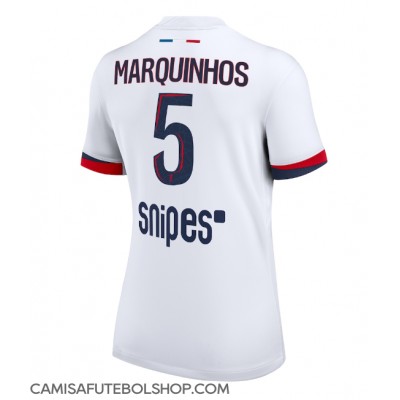 Camisa de time de futebol Paris Saint-Germain Marquinhos #5 Replicas 2º Equipamento Feminina 2025-26 Manga Curta Camisa de time de futebol Paris Saint-Germain Marquinhos #5 Replicas 2º Equipamento Feminina 2025-26 Manga Curta